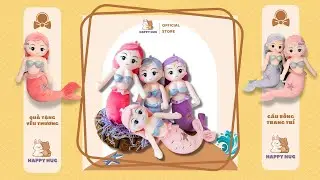Gấu bông Nàng tiên cá size 40cm, thú nhồi bông cho bé gái cao cấp - Happy Hug