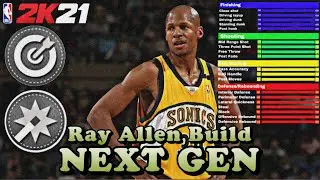 NBA 2K21 NEXT GEN BEST RAY ALLEN BUILD!!! 2 Way-Scoring Machine Shooting Guard! BEST SHOOTER EVER!!!