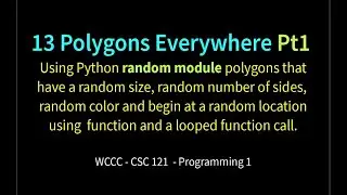 13 Polygons Everywhere (Python Turtles) Pt1