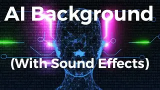 FREE AI  animated Background HUD WITH SOUND FX (Binary Code, Rotating Head, and Circuit)