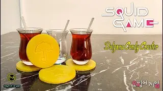 🔺Squid Game Şeker Kalıbı Bardak Altlığı Nasıl Yapılır *DIY Dalgona Candy Coaster* 오징어 게임