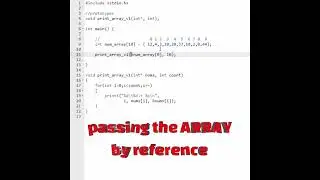 Lesson 35: How to pass an ARRAY to a Function in C.  