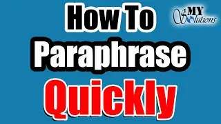 How to Paraphrase Quickly | How to use Quillbot | MY Solutions
