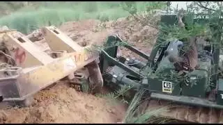how to pull stucked dozer out!!!