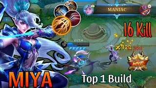 Mobile Legends: Miya Maniac + 16 Kills | Top 1 Build | Mr.Vannet