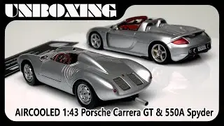 Porsche Carrera GT & 550A Spyder / 1:43 resin model cars by AIRCOOLED MODEL / unboxing