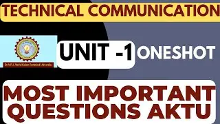 Technical Communication Aktu Unit -1 Most Important Questions | Aktu Technical Communication