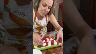 Лодочки из кабачка 🤤#рецепты ##быстрыерецепты #буднифермера #быстроивкусно