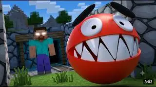 Red Pacman VS Herobrine (Scary Minecraft