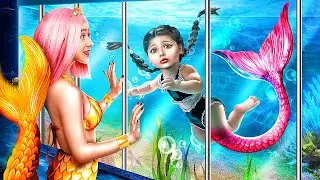 Little Wednesday Addams Wants to Become a Mermaid / How to Become a Mermaid Funny Moments
