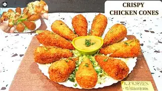 Super Crispy Chicken Cones Recipe | Ramadan Special Iftar Snack | Make & Freeze | by 