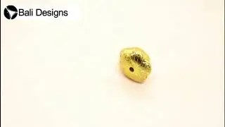 18K Gold Overlay Flower Shape Brushed Bead BG-208