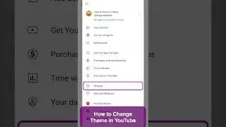 #Shorts | How to Change YouTube Theme | How to Change Theme in YouTube | YouTube - How to Videos