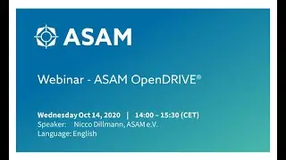 Webinar ASAM OpenDRIVE - Part1 (Nov 14, 2020)