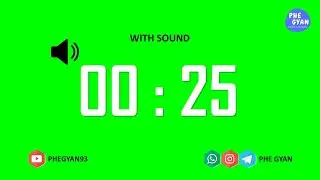 25 seconds Green Screen Timer with Sound 