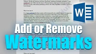 HOW TO ADD OR REMOVE WATERMARK IN MS WORD DOCUMENTS | WATERMARK IN MS WORD
