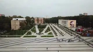 Сквер Покорителей космоса  в Королёве с дрона