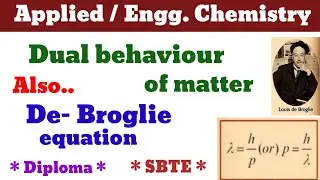 De broglie equation- Atomic structure ! Dual behaviour of matter! diploma ! Class 11!