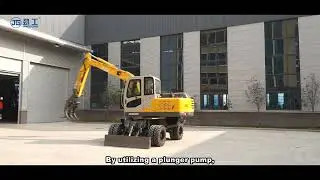 JG95Z compact wheeled excavators working demo