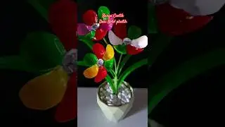 BUNGA CANTIK WARNA WARNI DARI BOTOL PLASTIK #shorts #craft #diy #flowers