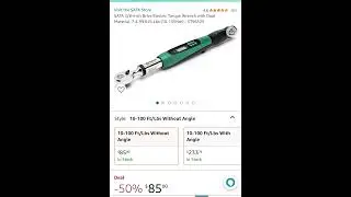 50% off SATA 3/8-Inch Drive Electric Torque Wrench with Dual Material, 7.4-99.6 Ft Lbs (10-135Nm)