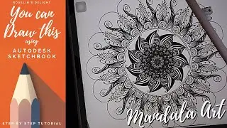 Draw Mandala art with me in Autodesk sketchbook|iOS/android|Step by step draw along tutorial #3
