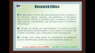 RCTD Workshop on Plagiarism-what is Research Ethics