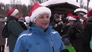 Забег дедов морозов в парке им. Гагарина
