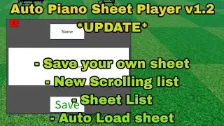 *UPDATE* Auto Piano Sheet Player V1.2 | Save Sheet | Panda Hub