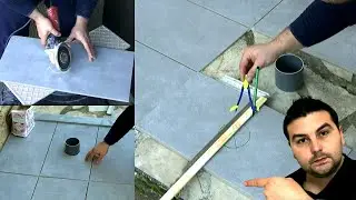 How to Draw and Cut a Drain Pipe on a Tile