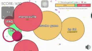 Agar.io тима на тиму, я был лидером!