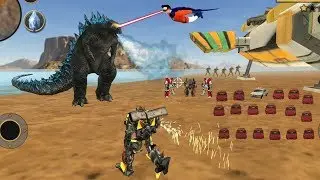 Vegas Crime Simulator - (Transformer Fight Water Godzilla) SuperHero Attack Water Monster - Gameplay