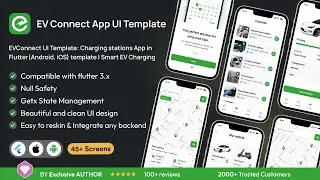 EVConnect UI Template: Charging stations App in Flutter(Android, iOS) template | Smart EV Charging