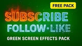 Subscribe • Follow • Like Text Animation Pack | Green Screen Effects | Free to Use |