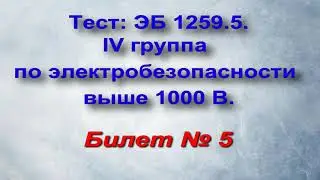 БИЛЕТЫ по Электробезопасности IV группа выше 1000 В. Билет 5.