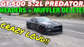 2020 Ford Mustang GT 500 5.2L SUPERCHARGED V8 PREDATOR w/ LONG TUBE HEADERS & MUFFLER DELETE!