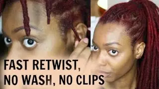 Fast Retwist Without Washing Locs & No Clips | Up-Close In Depth