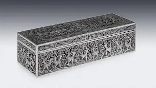 ANTIQUE 19thC CHINESE SOLID SILVER CASKET, BAO XING c 1890