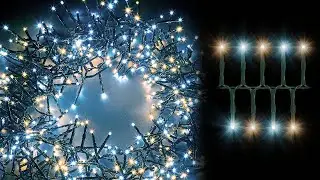 Cluster Warm and Cool LED light with Timer -Green Cable