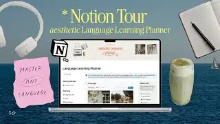 Notion Tour | Language Learning Planner (Flashcards, Grammar, Vocabulary, Notion Aesthetic Template)