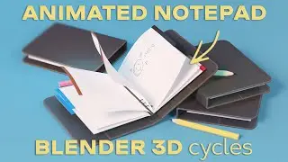 Blender 3d notepad animation Cycles render