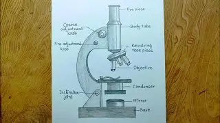 Microscope drawing easy way/How to draw microscope step by step 