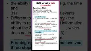 IELTS Listening 2024 Note Completion | IELTS Listening Tips  