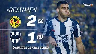 AMÉRICA 2(2)-(3)1 RAYADOS | ¡Monterrey está en Semifinales con gol dramático de Berterame! | A2025