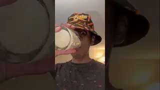 Trying Milk and Apple Juice.