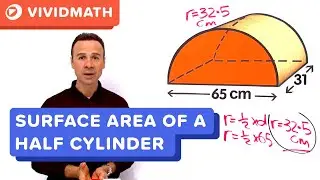 Surface Area of a Half Cylinder - VividMath.com