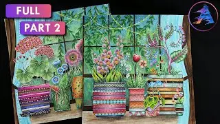 Coloring Tutorial: Pots | Part 2 Pots | WORLD OF FLOWERS coloring book by Johanna Basford