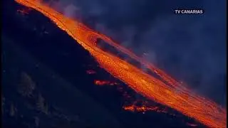 Извержение вулкана Кумбре Вьеха на испанском острове Ла Пальма