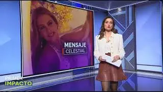Michelle Galván in a leather skirt with black pantyhose