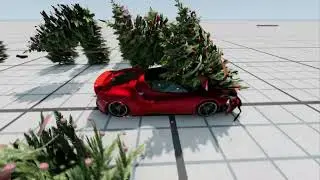 Supercar vs Christmas Trees (BeamNG #shorts )